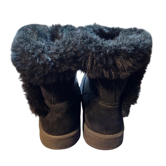 Sonoma 4 Black Girl's Fur Insulated Shearling Style Ankle Boots Shoes Snow - Picture 3 of 5